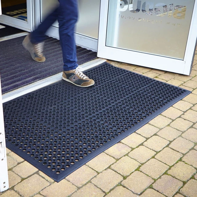 Jantex DP206 Tapis Anti-Fatigue Caoutchouc Noir 1500x900 Mm