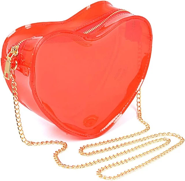 Cute Heart Shape Girls Womens Vegan Leather Small Handle Satchel Crossbody Purse 3