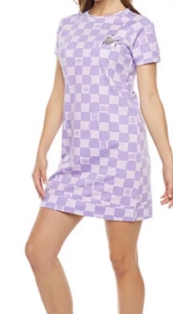 JUICY COUTURE Womens Lilac Sky Checkered Dress Size Large XL purple