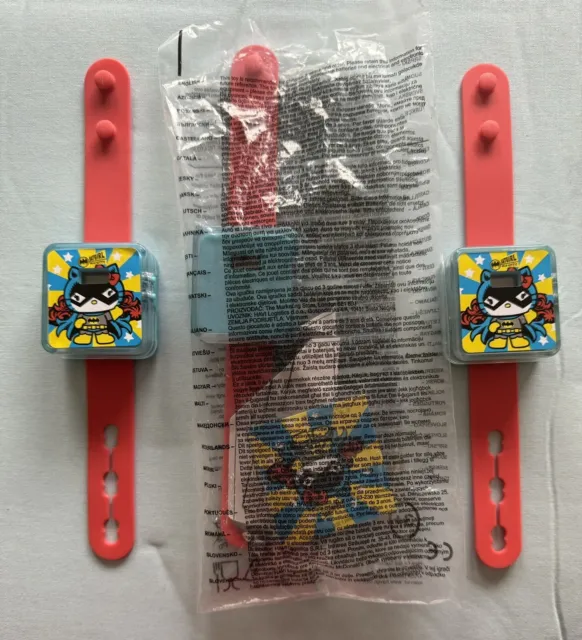 3x Hello Kitty Batgirl digital watch McDonald's Justice League Happy Meal toy