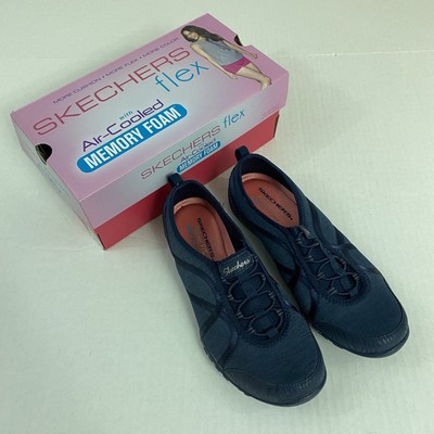 Skechers Relaxed Fit Breathe Easy Opportuknity Blue Slip On Sneakers Women 8