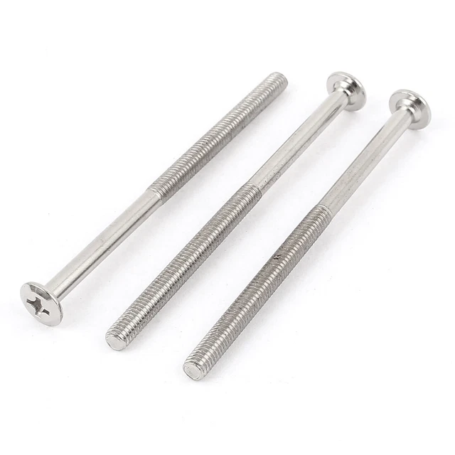 M6 x 100mm 1mm Pas Phillips Plat Boulons à Tête Fraisée Machine Vis 3 Pcs