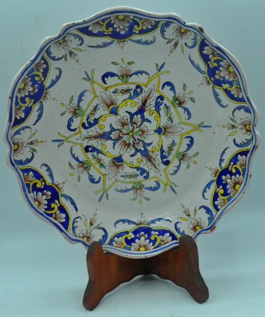 Ancienne assiette signée ROUEN décor fleuri collection céramique