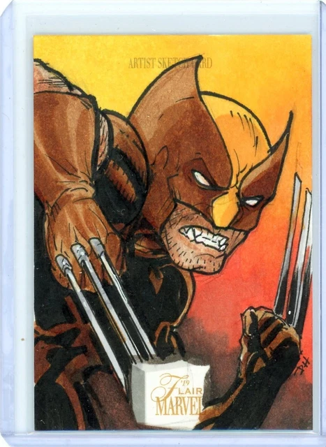 2019 Fleer Flair Marvel Sketch 1/1 David Hindelang Wolverine JS