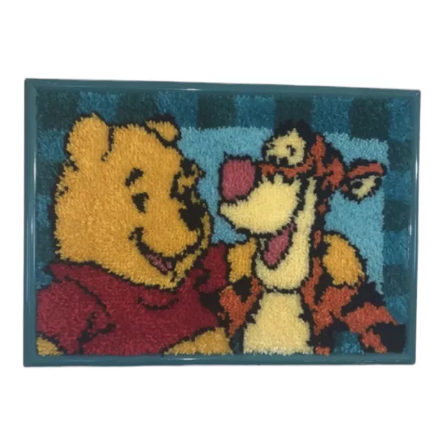 VINTAGE Caron Disney Winnie The Pooh Tigger Latch Hook  20"×30"- Green Frame