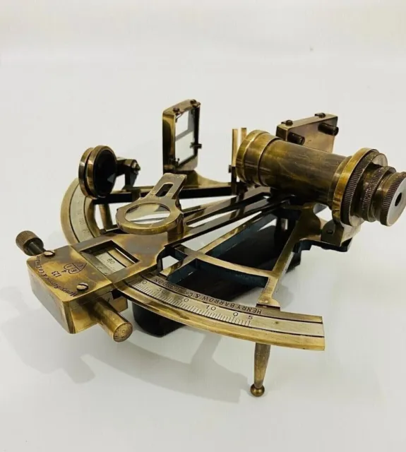 8" Brass Nautical Antique Finish Working Survey Navigational Marine Sextant Gift