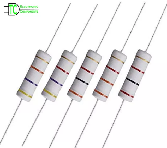 5 Watt Carbon Film Resistors 5% 148 Values available 0.1 ohm to 10M ohm