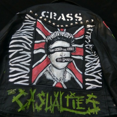 painted punk leather jacket
