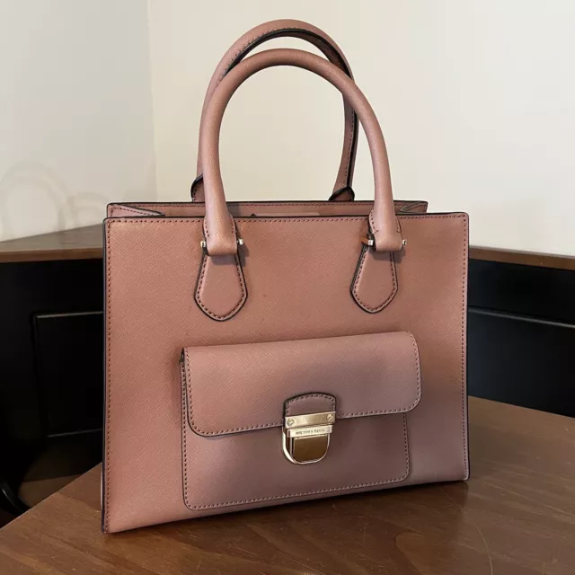 NWT MICHAEL KORS Ciara Medium Messenger Saffiano leather Bag Dusty