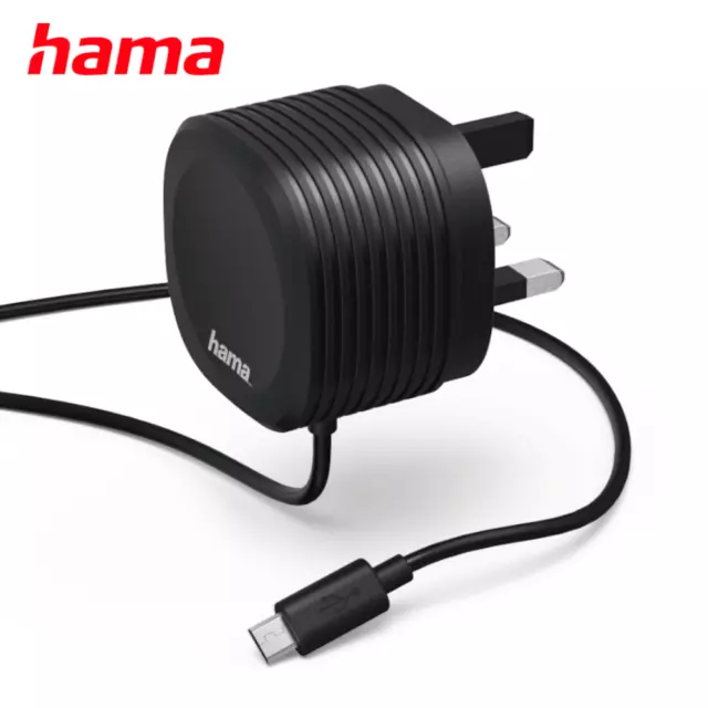 Hama Fast Charge Micro USB Mains Charger/2.4A/Black/Samsung/Nokia/Huawei/Sony/LG