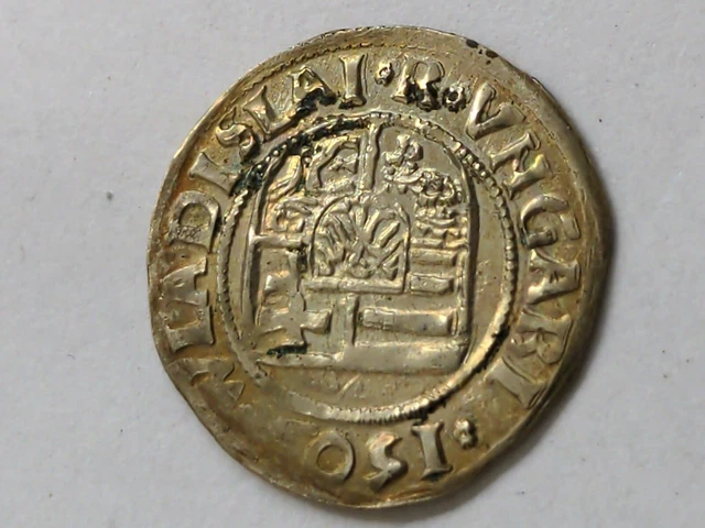 Silver Denar, ulaszlo II Wladislaus II 1490-1516, Jesus Patrona, Cross, K-g 1509