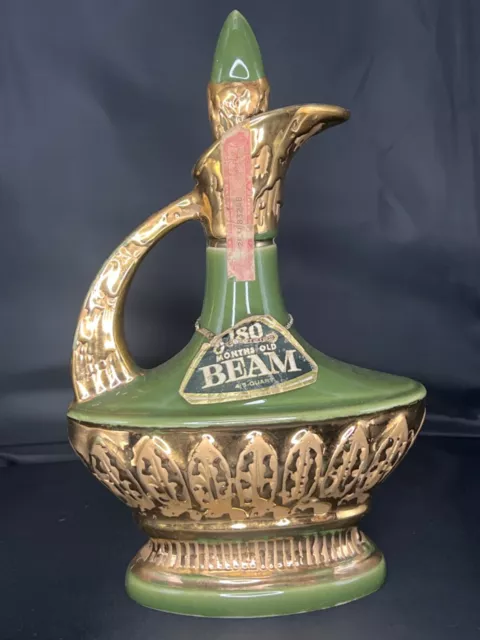 Jim Beam 180 Months 1967 Green Gold Decanter Empty Bottle Regal China Vintage