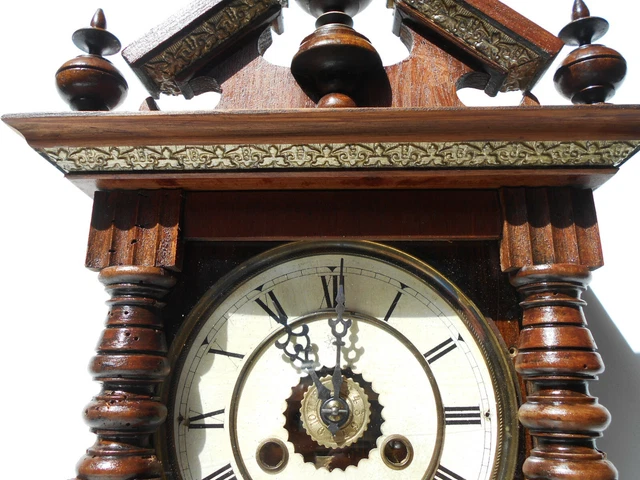 HORLOGE PENDULE A Poser Balancier Bois Junghans Allemande Ancienne