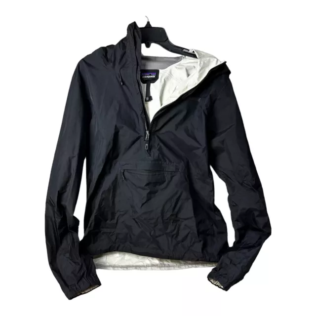 Patagonia Medium Torrentshell Pullover Rain Jacket 1/4 Zip Windbreaker Black