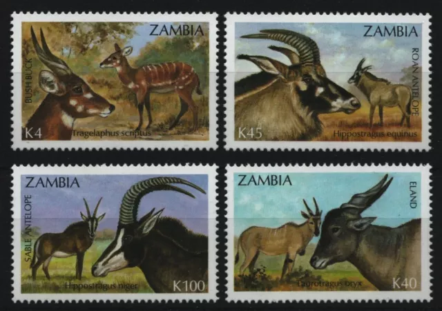 Sambia 1992 - Mi-Nr. 603-606 ** - MNH - Wildtiere / Wild animals