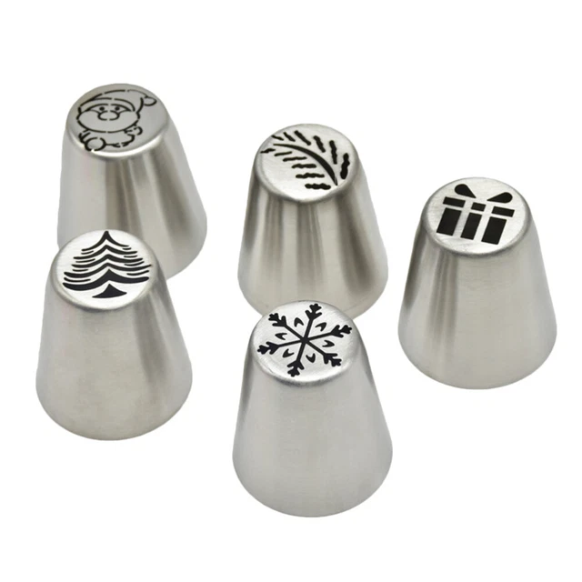 5pcs Tuyauterie Conseils Gâteau Tuyauterie Tige Tuyauterie de noël Conseils