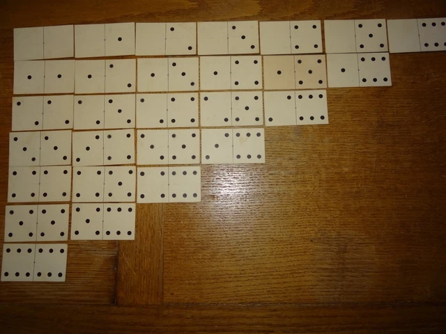 Jeu De Domino Des Lettres Ancien En Carton Fort - 64 Cartes éducatif