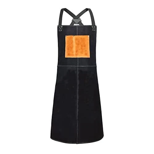 Leather Welding Apron, Heat & Flame Resistant, for Welding Woodworking