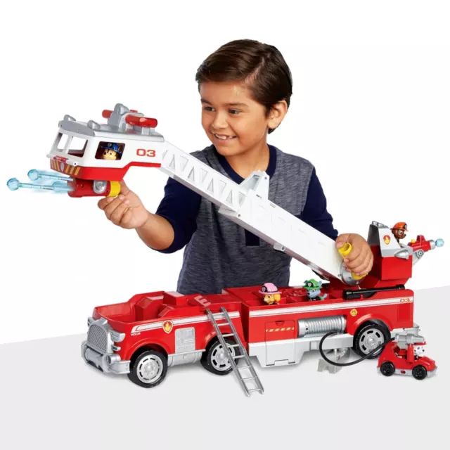 Paw Patrol Ultimate Fire Truck Playset Marshall Rescue Extendable Fire Engine