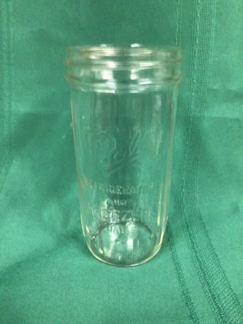 Vtg Ball Tall Refrigerator Freezer Glass Canning Jar 22oz.
