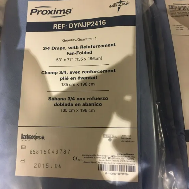 (19x) Medline Proxima 3/4 Surgical Drape w/ Reinforcement 53"x77" DYNJP2416