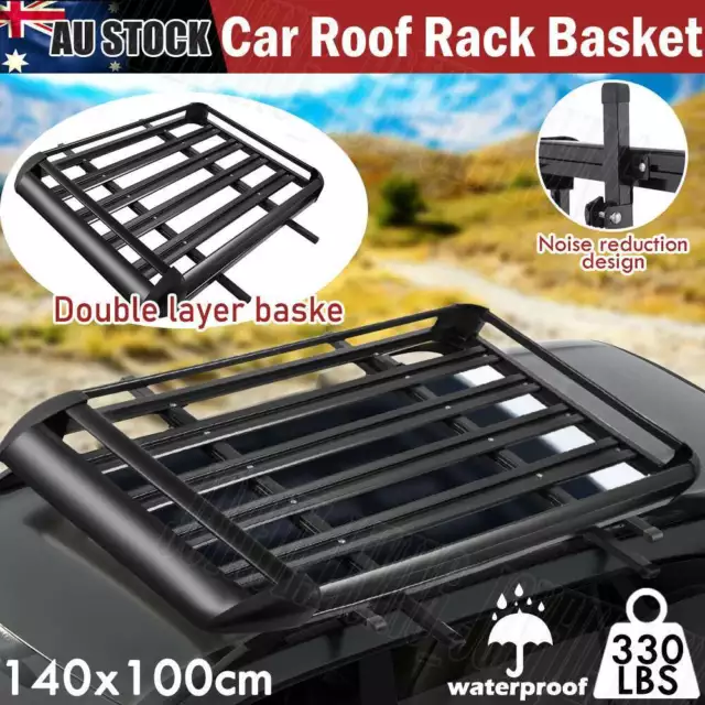 Aluminium Alloy Car Roof Rack Basket Luggage Cargo Carrier Storage Holder 330lbs