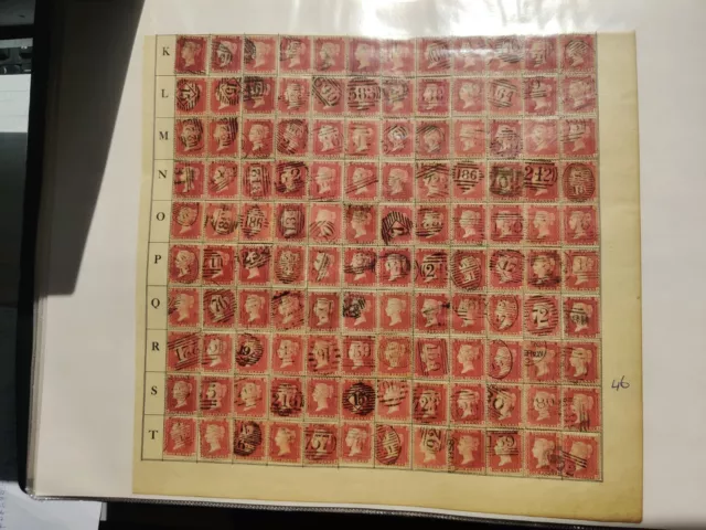 GB Victorian SG40 1d penny red Star line engraved Plate 48 qv postage stamps