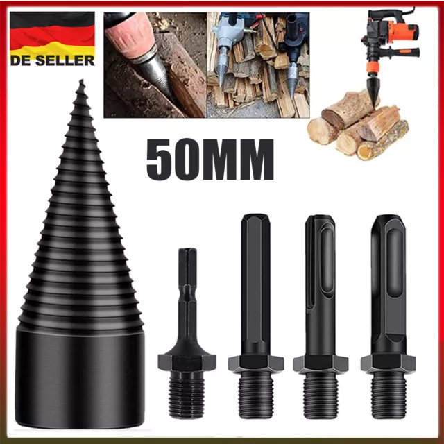 50mm Brennholzbohrer Holzspaltbohrer Holzspalter Kegelspalter Für Bohrmaschine