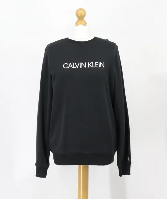 Felpa Calvin Klein Jeans Ragazza Logo Istituzionale Nera Crp £55 Bambini