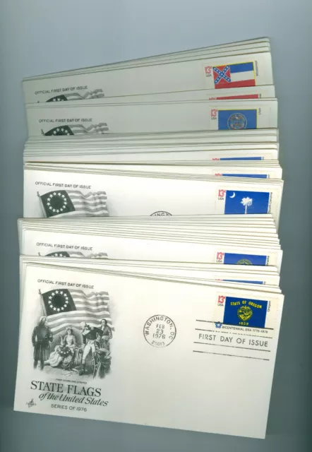 U.S. Postage State Flags Series of 1976 Complete set of 50 First Day of Issue