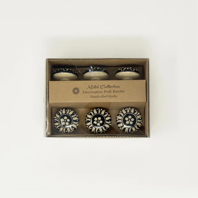 Mileh Collection | Handcrafted Ceramic Knobs (SET OF 6) | NEW IN BOX!!!