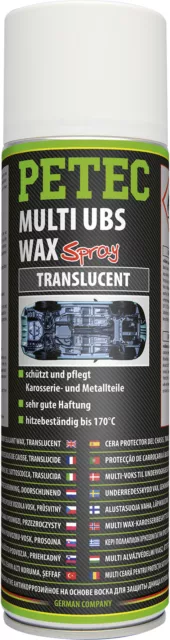 PETEC Multi UBS-Wax Unterbodenschutz Rostschutz Spray Transparent 500 ml 73450