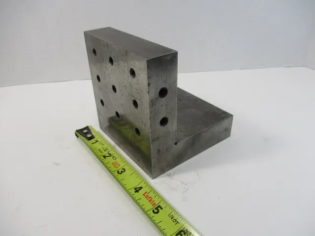 Heavy Duty Angle Plate, 4" x 4" x 4" x 1" Thick, Toned, Hard, Ground, Precise EC