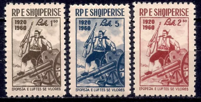 Albania 1960 Battle of Vlora Soldiers Artillery Rifle Cannon Army Military MNH