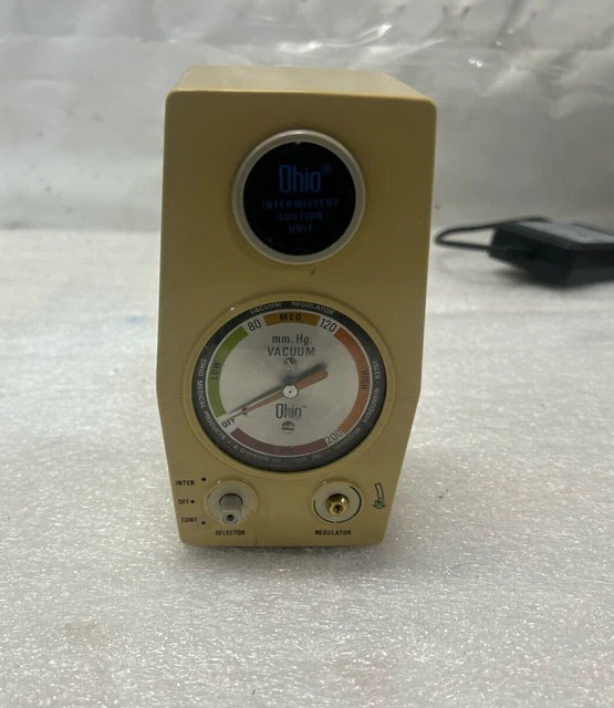 Ohio Medical Regulator Intermittent Suction Unit Has Yellowing Cracked Plastic