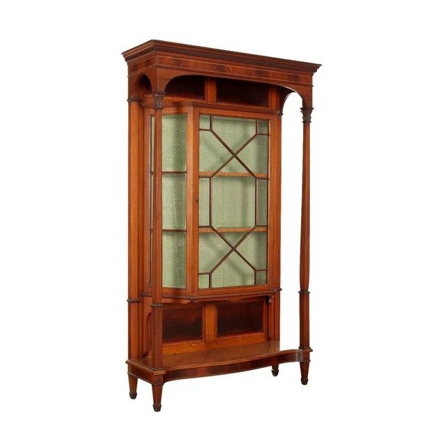 Vetrina Antica Periodo Arts and Crafts Inghilterra '800 - Legno di Mogano Acero