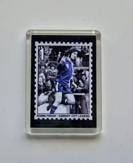 Robin Friday - Cardiff City - SMALL fridge magnet 58 x 42mm 'stamp style'