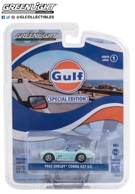 Greenlight 1:64 1965 Shelby Cobra 427 S/C Gulf Oil Special Edition Series 1 New!