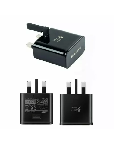 Samsung Fast Charger Adapter USB Plug 25w Black Charging Galaxy Phones Adaptive