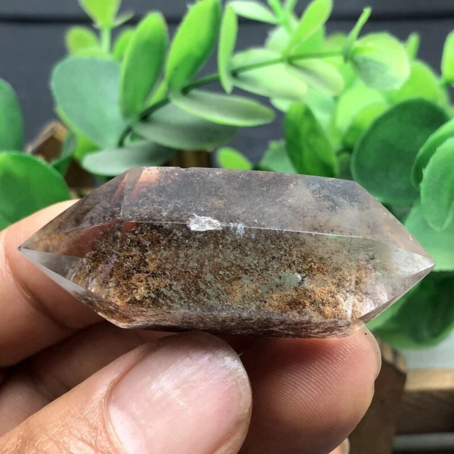 Natural Beautiful Hyaline Red Phantom Ghost Garden Quartz gem tip Crystal 29.7g 7