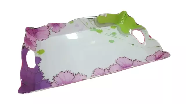 Vassoio In Plastica Dura Fiorito 33 Cm Articolo Per Cucina Donna Casa Casalinghi