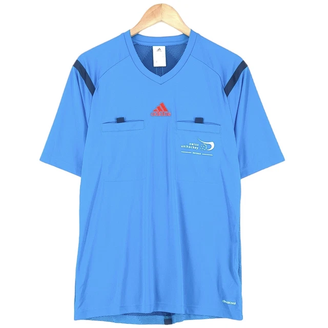 Adidas Referee Jersey Blue Swiss Unihockey Shirt Men Size M Medium