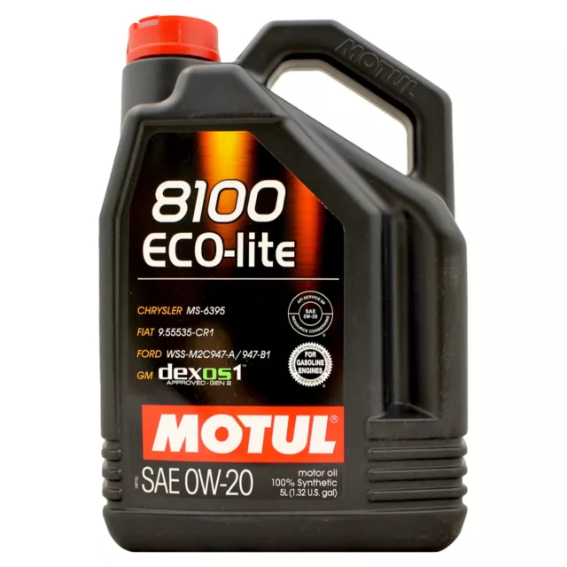 Motul 8100 ECO-Lite 0w-20 0w20 Fully Synthetic Car Engine Oil 5 Litres 5L