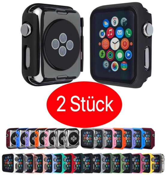 2X Apple Watch Schutzhülle Glas Hülle Bumper Case Serie 1-8 38/40/41/42/44/45mm