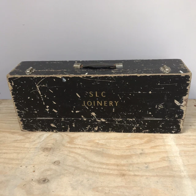 VINTAGE CARPENTER'S TOOL box handmade wooden toolbox with interior