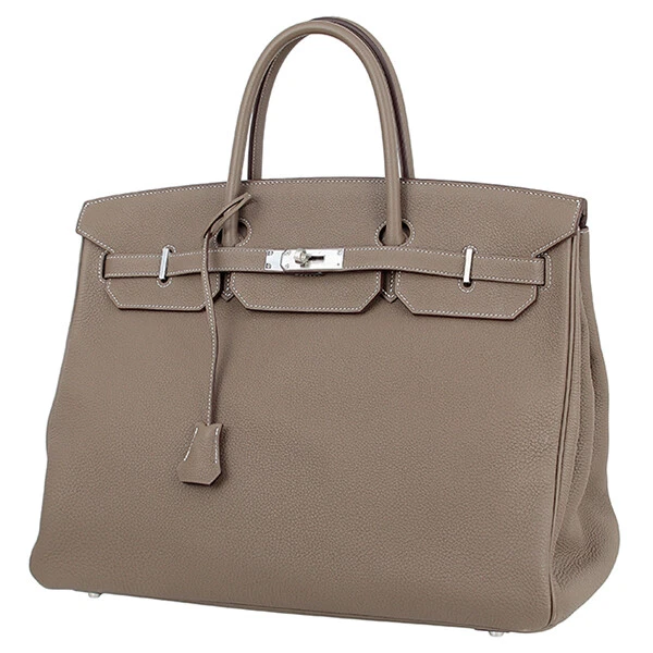 Hermes Birkin 40 Togo Etoupe silverMetal Fittings gray ju handbag tote b No.5132