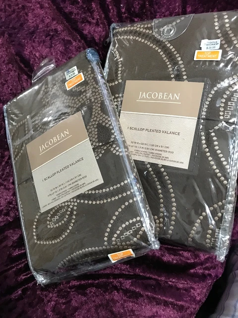 Par de vieiras Jocobean valencia plisada 52 pulgadas con x 20 pulgadas en L