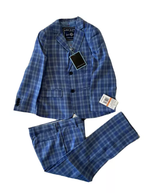 5T Easter Suit Set Bys Andy & Evan Blue Checked NWT New Retail$139