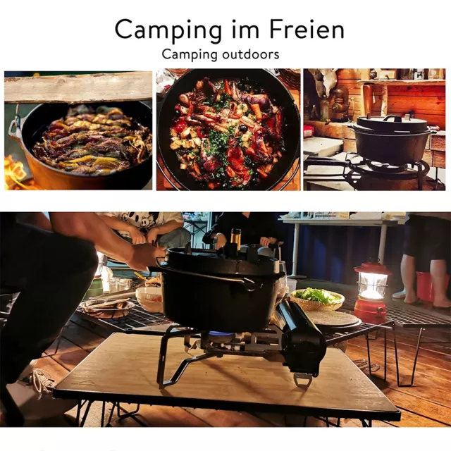 Dutch Oven Feuertopf Kochtopf Gusseisen Deckelheber Gusstopf Potjie Camping 5