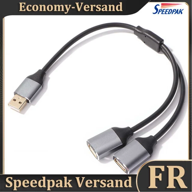 USB Cable Y Splitter USB Adapter 1 Male to 2 Female Extension Cord (1pc) Hot